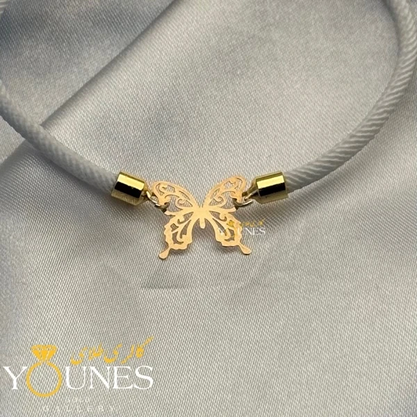 دستبند پروانه هنری طلا لیزری